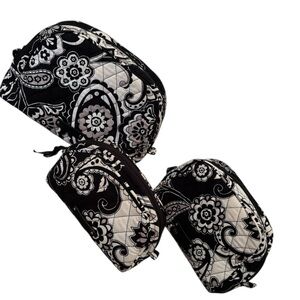 VERA BRADLEY Midnight Paisley 3-Pc Cosmetic Bags